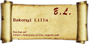 Bakonyi Lilla névjegykártya